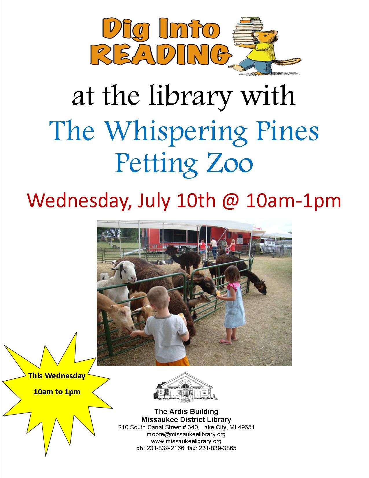 whispering pines petting zoo